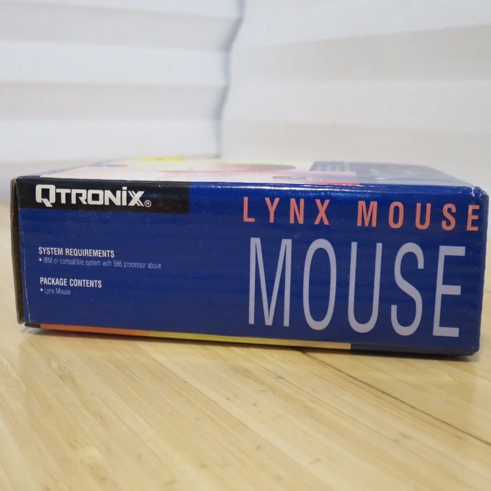 NOS Rare, Vintage, Unusual QTRONIX Lynx-97M Serial Mouse - Round, Large Buttons
